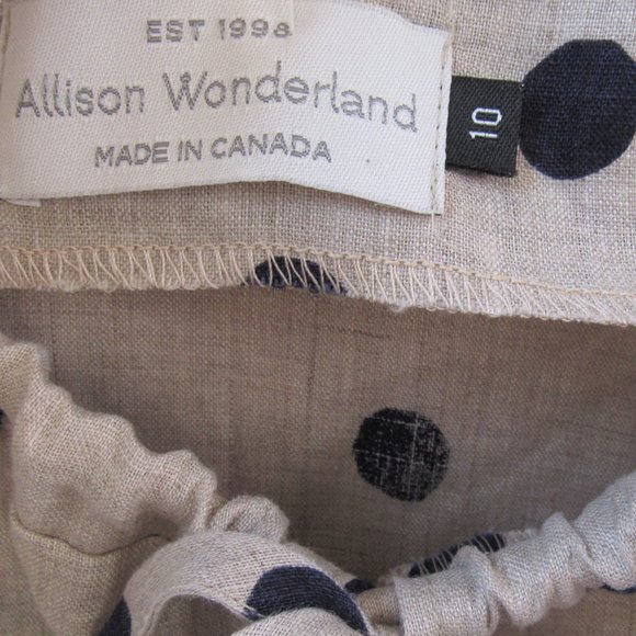 Allison Wonderland Pure Linen Jumper Dress Sun Dress Made in Canada - Picture 5 of 6